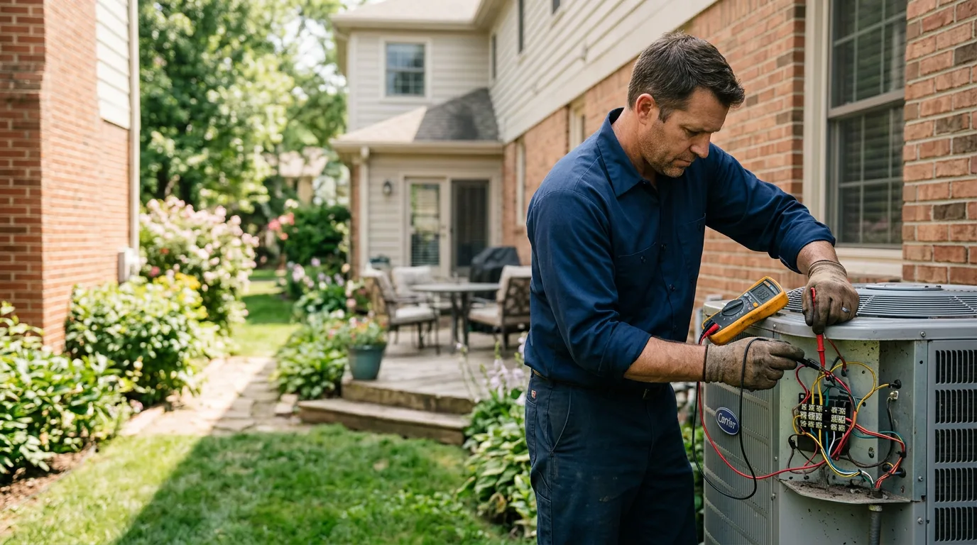 HVAC technician working near Meridian, OK